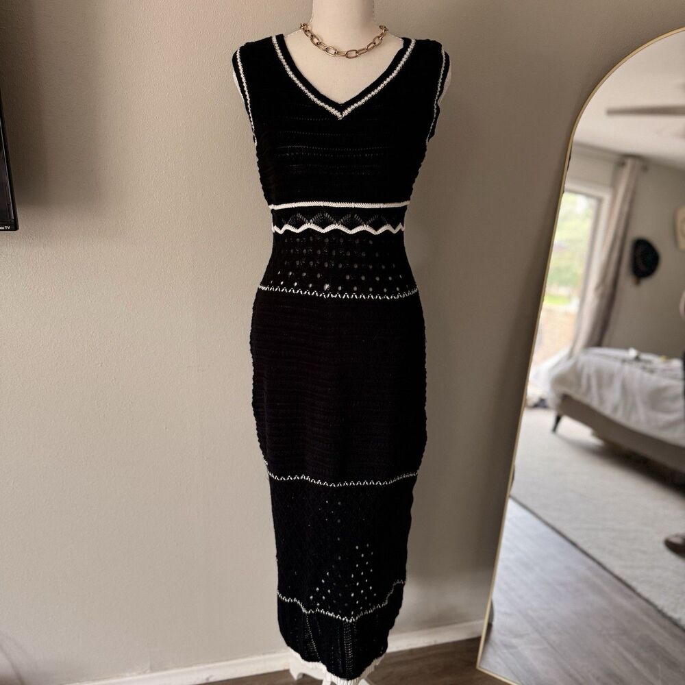 By The River 100 Percent Cotton Crochet Knit Bodycon Dress Beach Cruise Resort